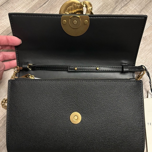 SOLD TB Dust Bag!! Ted Baker London Black Kira Rose Clutch Bag NWT MSRP $175 - Picture 6 of 10